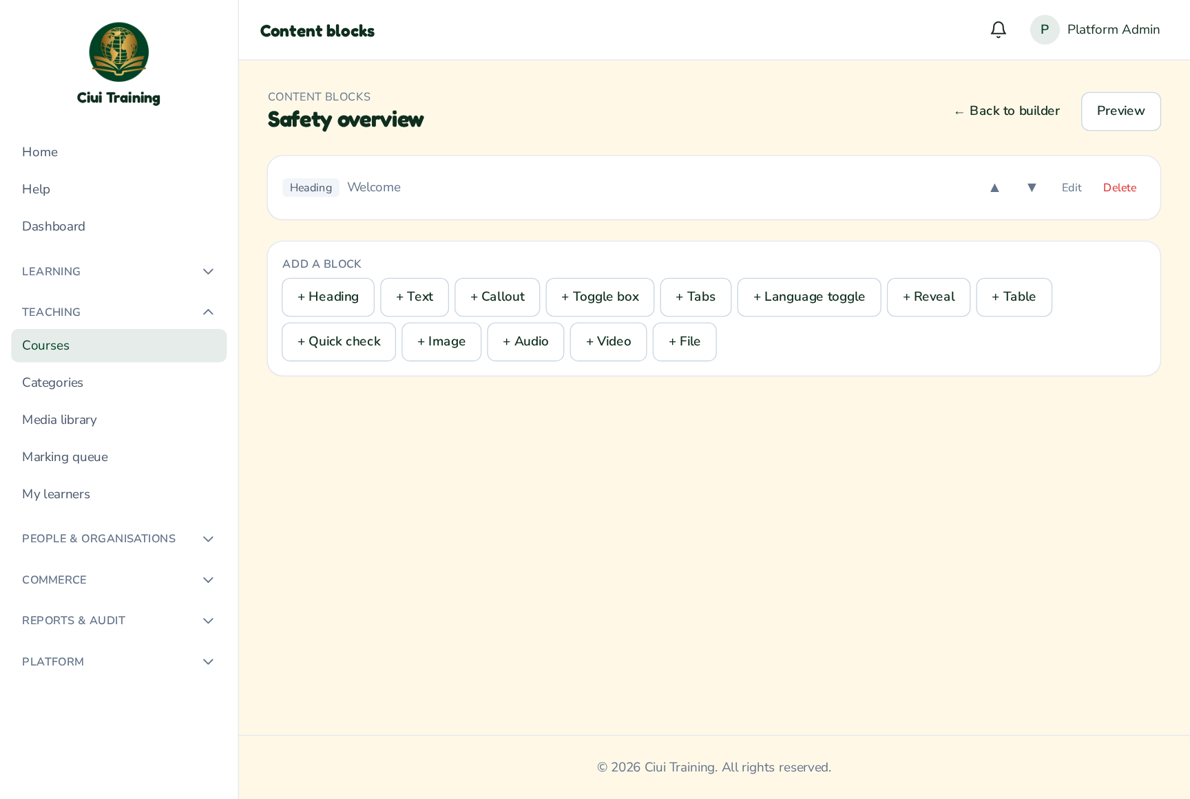 Build topic content with blocks